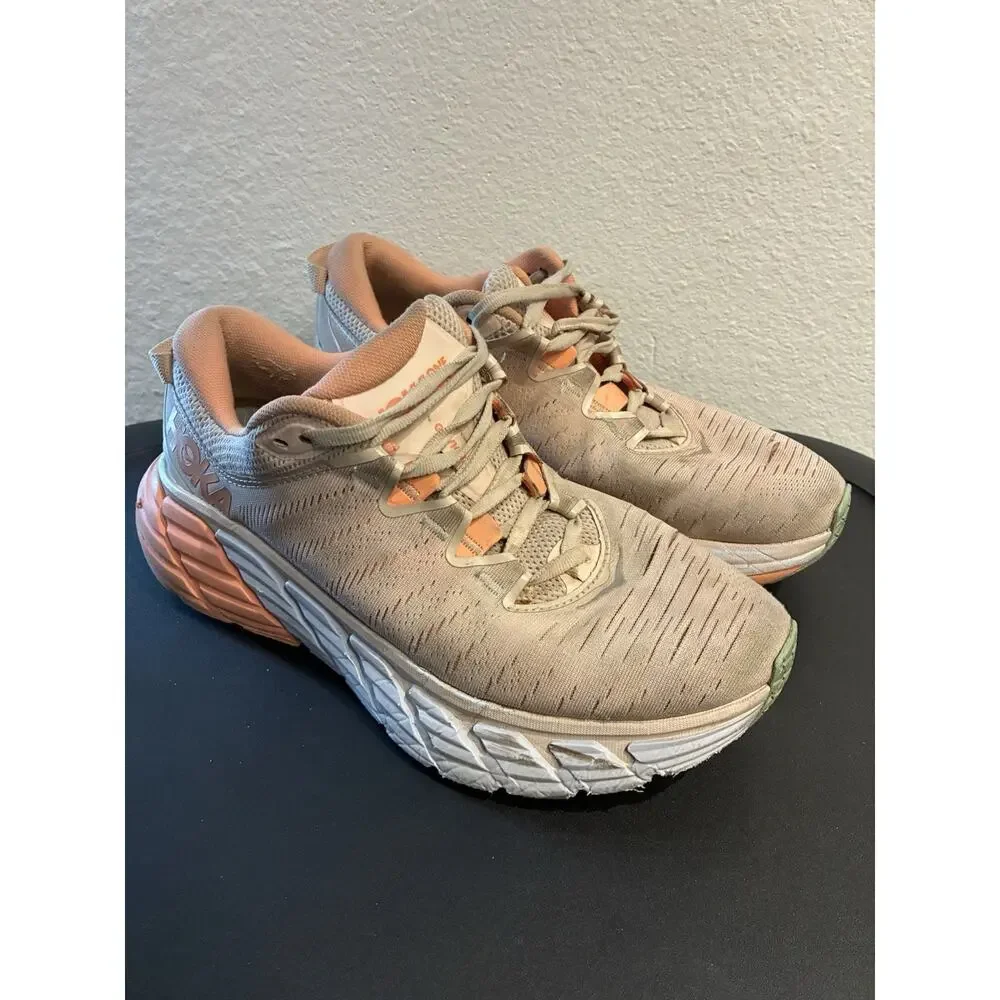 Hoka One One Gaviota 3 1113521 SPCN Orange Running Shoes Sneakers Women’s 8.5B - Picture 4 of 8